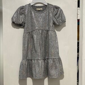 Tucker + Tate Silver Ruffled Puff Sleeve Sundress